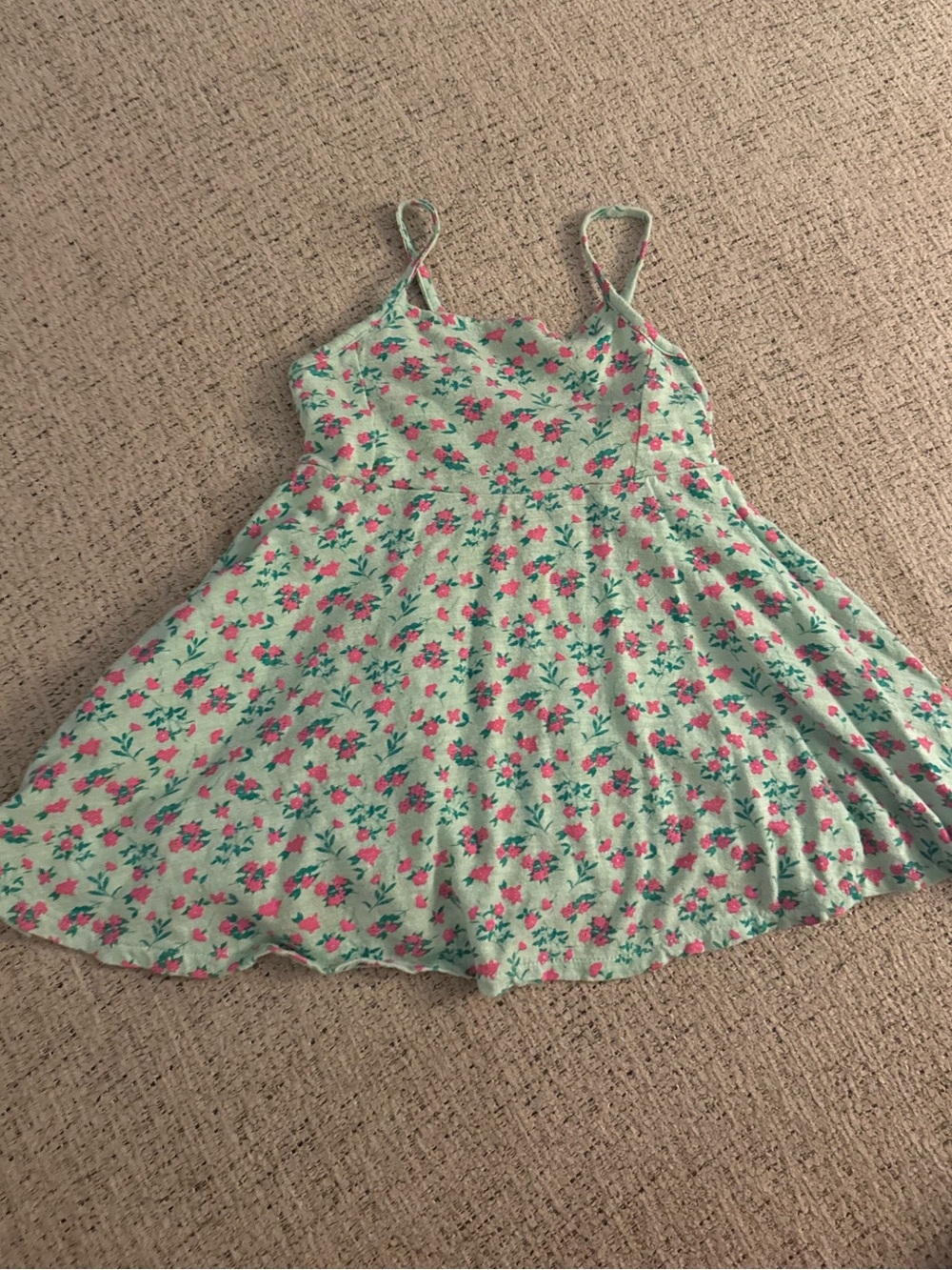 Old Navy Mint Green Floral Sundress with Pink Flowers